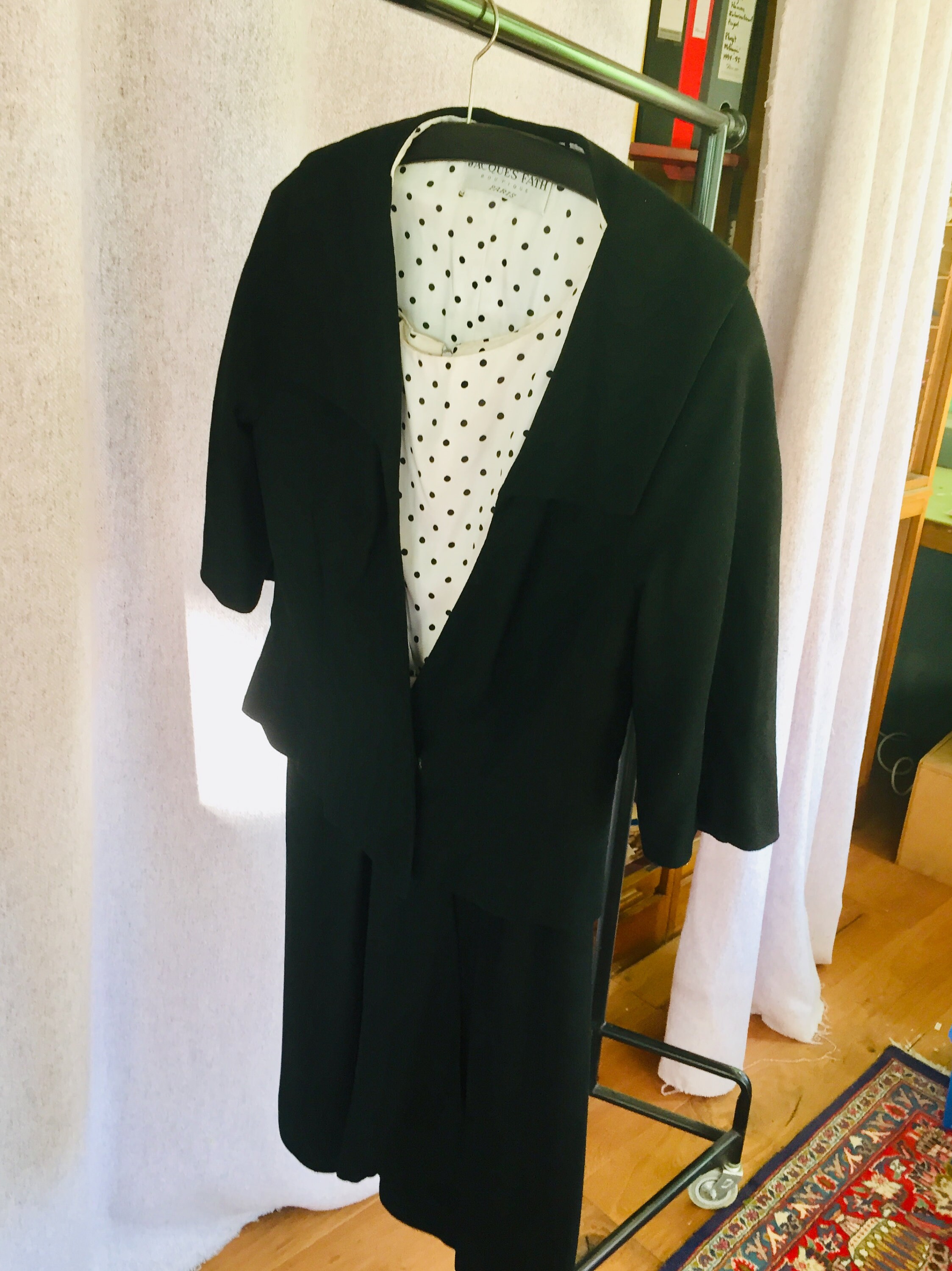 1950s Vintage Original Authentic Labeled JACQUES FATH Haute Couture PARIS Designer-Made in France Draped Dress & Jacket Suit Mint Cond. 1954