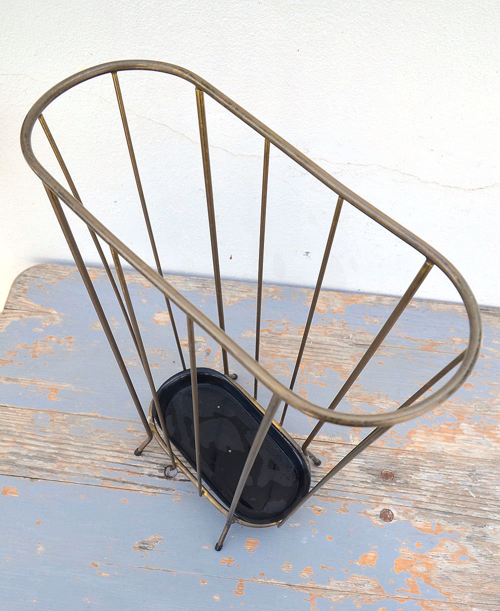 1950S Vintage Mid-Century Modern Mathieu Matégot Umbrella-Shaped Whimsical Stand Brass Plastic Ultra French Jacques Tati Mon Uncle