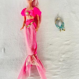 1991 90s Pink Mermaid Vintage Original BARBIE Doll European Sea Creature Fantasy Little Play Pretend Dream Rainbow Magic Puppe Colored Hair