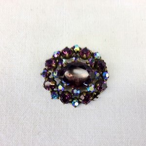 Vintage Antique 1950-60s Rhinestone Beads Brooch Haute Couture Alta Moda Evening Soirée Designer-Made in France Encrusted Facetted Stones