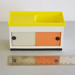 1950 vintage poppenhuis CRAILESHEIMER midden van de eeuw moderne meubels keuken Formica Le Corbusier gootsteenkast Brio Bodo Hennig Lundby Hanse