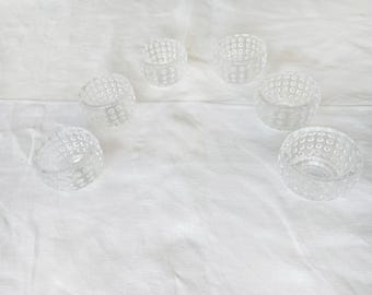 Six (6) 1950s/1960s Vintage Mid-Century Modern Design Glass SKLO UNION Candleholder Shots Cocktails Bar Party Punch Whisky Shots Multi-use