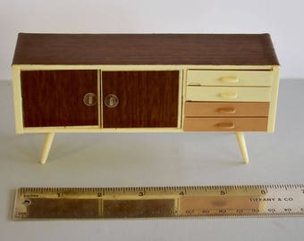 1950s/60 Vintage Antique CRAILSHEIMER BODO HENNIG Doll House Miniature Mid Century Modern Danish Furniture Doll's Sideboard Cabinet Credenza