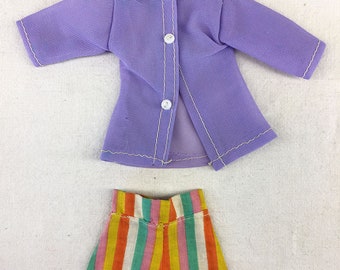 1950-/60-tal Vintage dockkläder Mattel BARBIE CLONE Violett jacka Culotte Shorts Hotpants Uneeda Dollikin Palitoy Actionflicka Mego Maddie Mod