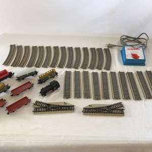 1960s Vintage Antique MARKLIN West Germany Toy TRAIN Tin Plate Plastic Locomotive Caboose Tracks Transformer Mid-Century Modern Design