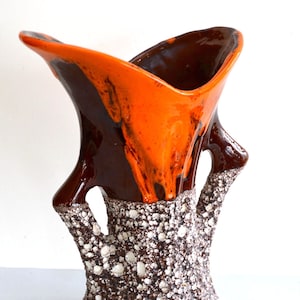 1950s-60s FRENCH POTTERY Vintage Antique Crusty Fat Lava &quot;Cyclops&quot; Mid-Century Modern Modernism Ceramic Biomorphic Arp-like Vallauris France