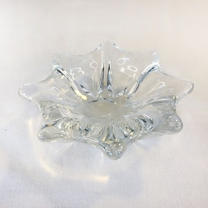 Vintage Art Deco 1950-60er Jahre CRISTAL FRANCE Kristallglas SPLASH Schale Vase Dekoratives Design Mid Century Modern Czech Modernist Biomorphic