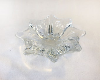 Vintage Art Deco 1950-60s CRISTAL FRANCE Crystal Glass SPLASH Bowl Vase Decorative Design Mid Century Modern Czech Modernist Biomorphic