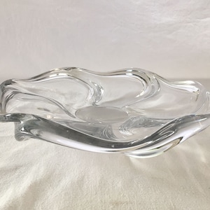 Vintage Art Deco 1950-60er Jahre Zeitgenössisches Kristallglas SPLASH Vase Dekoratives Design Mid Century Modern Frankreich Czech Modernist Biomorphic
