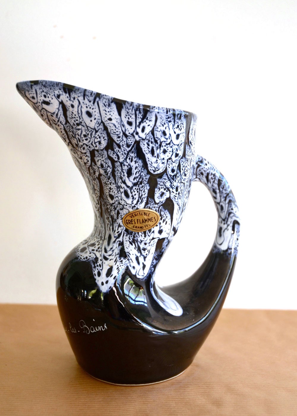 1950s-60s FRENCH POTTERY Vintage Antique Crusty Fat Lava DRIPPY