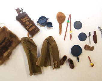Vintage Group Outfits Accessories Some Home-made Big Jim Action Figure Mattel 1970s Doll Figure DANIEL BOONE Wild West Adventurer Safari