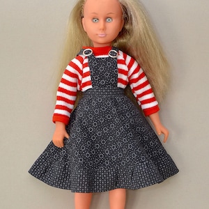 Authentic Vintage Antique Orig. 1960s Blonde SEBINO BETTINA Alta Moda Italian High Fashion Haute Couture Doll MOD Red Striped Sweater Dress