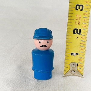 Vintage ZUG LEITER Ingenieur Fischer-Price Menschen Person Mann Frau Kunststoff Spielzeug Spielset Pop Art 1960er/70er Jahre PlaySkool für Autos Fahrzeuge