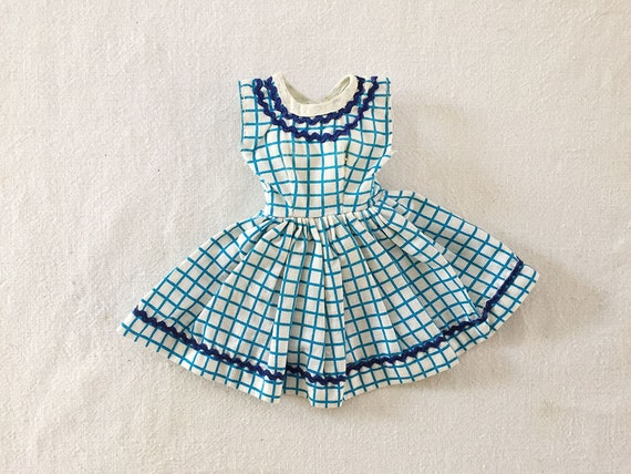 1940s/5O Vintage Girl Doll Hard Plastic Jill Jan Vogue Ginny-style Clothes Fashion Outfit Printed Blue Quadrille Dress for Ginny Muffy Virga 1940s/5O Vintage Girl Doll Hard Plastic Jill Jan Vogue Ginny-style Clothes Fashion Outfit Printed Blue Quadrille Dress for Ginny Muffy Virga