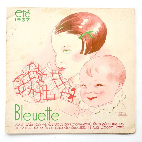 REUNON NTME - Bleuette Pattern for Doll Clothng - a Gauter Languereau Style From 1932-33