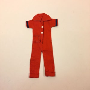 Vintage 60s/70s Bella France Alta Moda Fashion Haute Couture Tressy-era Doll Courréges Jumpsuit Mod Mechanic Red MEGO-size DAISY QUANT-size