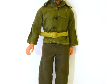 Figura clon antigua de GI.Joe Actionman, años 60, construcción con remaches estilo Hasbro, bigote, soldado, deportista, ACTIONMIKE, DYNAMAN, juguetes de trueque