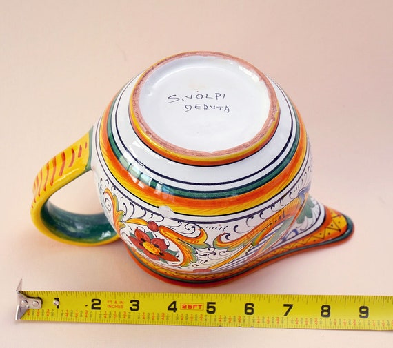 ANTIQUE Vintage 1900-1920 SANTUCCI DERUTA Pitcher Handarbeit