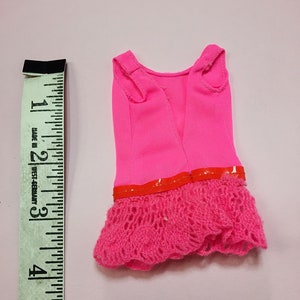 1960s Vintage Clothes Classic Doll Fashion Barbie Mattel Baby Boom Era Twist'nTurn Mod 1970 P.J. #1118 Hot Pink Tricot Bathing Suit Swimsuit image 2