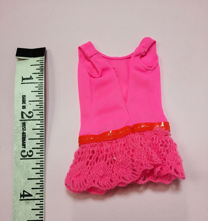 1960s Vintage Clothes Classic Doll Fashion Barbie Mattel Baby Boom Era Twist'nTurn Mod 1970 P.J. #1118 Hot Pink Tricot Bathing Suit Swimsuit image 2