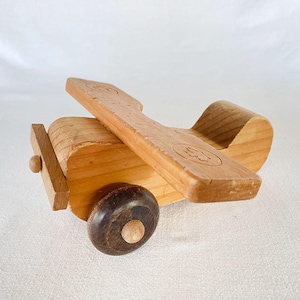 40s Vintage Antique Folk Art Deco The Wooden Toy Co. Canada Wood PLANE Handmade Creative Playthings Mid-Century Modern Design Antonio Vitali