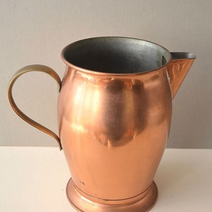 1930&#39;s/40&#39;s Vintage Antique Water Pitcher Copper/Brass Aluminum (?) Mid-Century Modern BAUHAUS Age DESIGNER Kitchen Art Deco Swiss/Europe