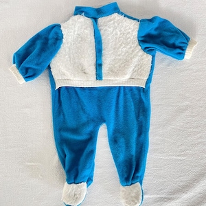 Authentic Vintage 60s French/Alta Moda Italian High Fashion Haute Couture Doll MOD Blue/White Jumpsuit Clothing Fake Fur Child Winter Sports