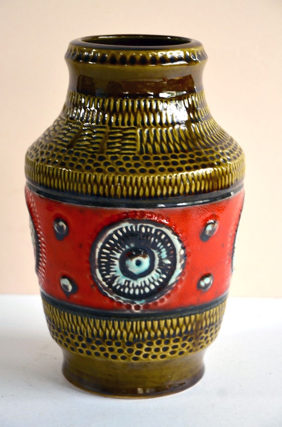 1960年代 Dümler＆Breiden fatlava XLsize 1950s/60s No.545-25 W German Pottery Vintage Vase Fat Lava