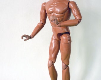 RARE E.S TOYS Vintage Antique G.I.Joe Actionman CLONE Figure Hasbro-style Afro American moustache Soldier, Sportsman, Adventurer Action Mike