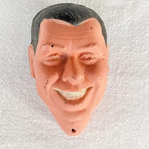 Vintage French Fernandel Man Movie Star Compo 1920s/1930s Character Puppet for Hand Glove Marionette Theatre Cloth Expressive Depression Era