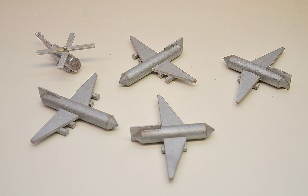 Rare 1930S Art Deco Vintage Antique Painted Wood Toy Europe German French Aviation Airplanes Helicopter Aeroplanes Bauhaus Modernist Design
