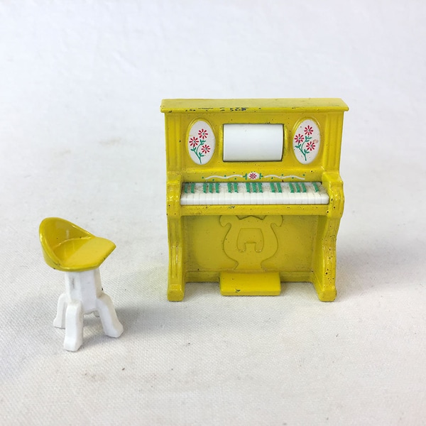 1980s Vintage MATTEL THE LITTLES Piano Stool Doll's House Furniture Mid-Century Modern Design Crailsheimer Bodo Hennig Brio