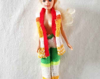 Vintage 1960er/70er Jahre Europa Klon Puppe Barbie Tressy Tammy-Ära Blonde Haare Mod Schlaghosen Weste Jacke Betty Teen Maddie Mod Petra Action Girl