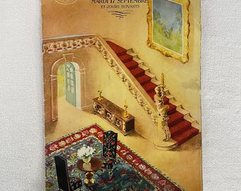 30er Jahre AUX BON MARCHE Französischen Vintage Antik Art Deco Zeichnungen Mode Katalog Heft Kaufladen Teppiche Teppiche Wohndekor Lampen Küche Salon