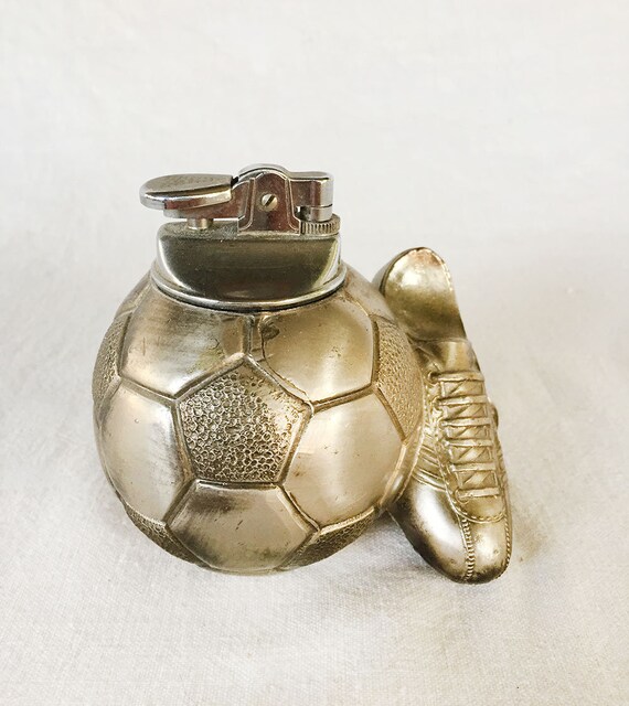 Vintage Antique Europe NOVELTY Tobacciana Cigar Cigarette 1950-1960s Lighter  Soccer Football Sneakers Sports Mid Century Modern FIFA