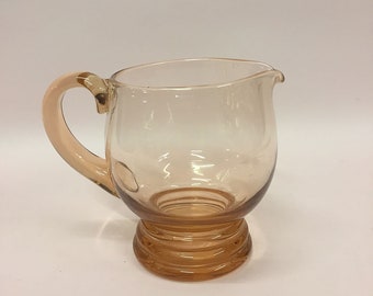 Vintage French 1920s/1930s Bauhaus Pink Kitchenware PITCHER GLASS Mid-Century Modern Depression Era Handblown Art Deco Steamline Modern TLC