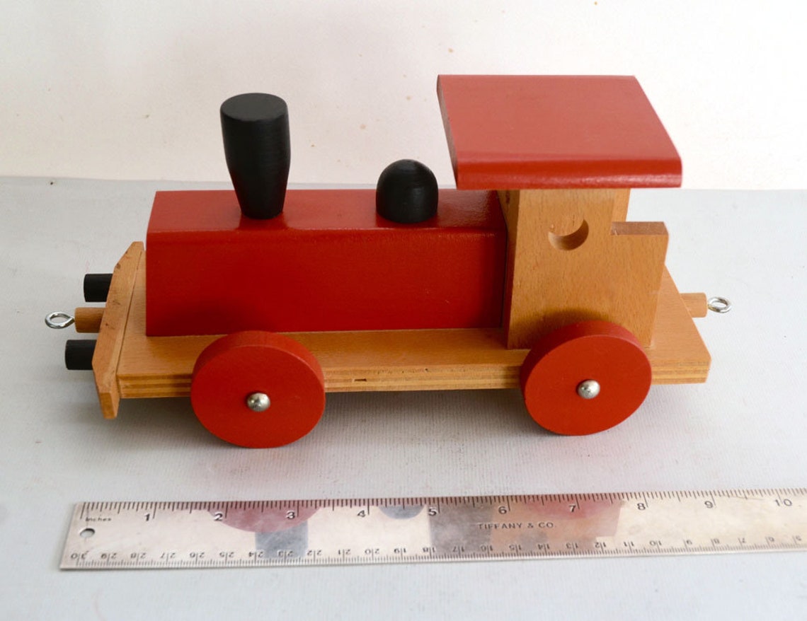 1950s Vintage Antique Art Deco Wood Toy TRAIN Handmade Etsy