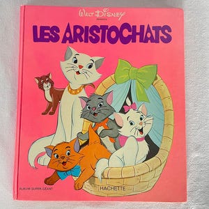 Vintage Walt Disney Productions France Exclusive LES ARISTOCHATS (Arystokraci) Telewizja animowana 1970 Książka z bajkami na dobranoc dla dzieci