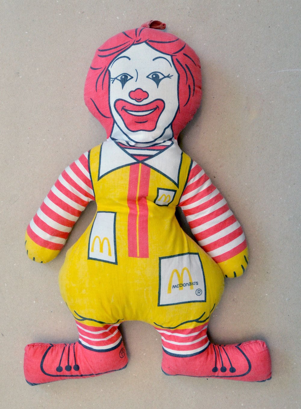 1970年代/80年代のヴィンテージ広告ロナルドマクドナルド布人形 1970年代/80年代のヴィンテージ広告ロナルドマクドナルド布人形