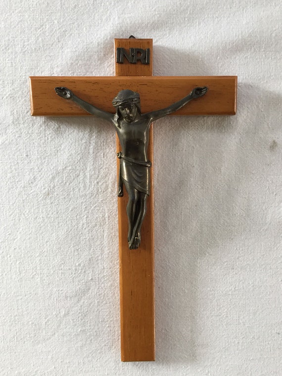 INRI　イエスキリスト　十字架　礼拝　アンティーク 1900年代アンティーク十字架イエス・キリストINRIスイスドイツ