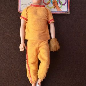 Vintage Antique G.I.Joe Actionman Clone Figure 1960s Hasbro-style BASEBALL Player Orig. Outfit Soldier, Sportsman, Adventurer ACTION MIKE
