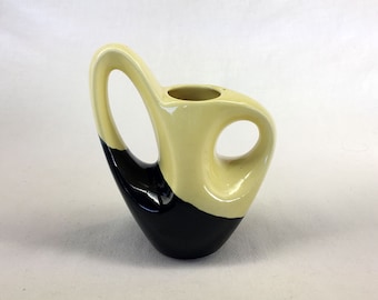 1950s-1960s FRENCH POTTERY Vintage Antique Fat Lava Mid-Century Modern Ceramic Biomorphic Arp-like Vallauris France Bicolor Yellow/Black