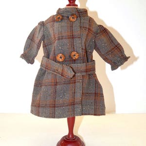 Bambola di stoffa vintage autentica, molto rara, originale di Atlantic City, primi anni del 1915, abito in tweed Louise R. Kampes, Kathe Kruse-era, KAMKINS.