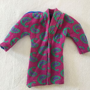 1980s Orig Vintage Superstar BARBIE Doll Paisley Jersey Coat Twice As Nice Excellent Condition Daytime Outfit Designer Fashion Design