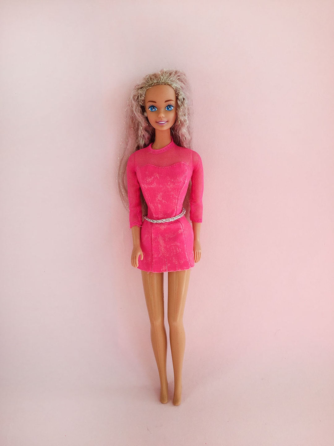 1980s/90s Doll Blonde Colored Pink Hair 1990s Vintage Mattel