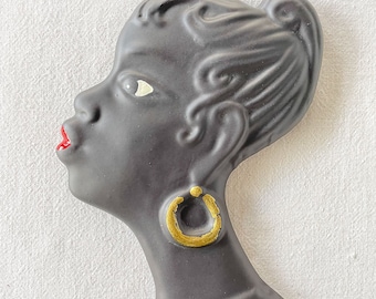 Art Deco probably Leopol Anzengruber Bust 1940-50s African Africana Tribal Black Woman Nubian Bust Creole Wiener Werkstätte/Walter Bosse-era