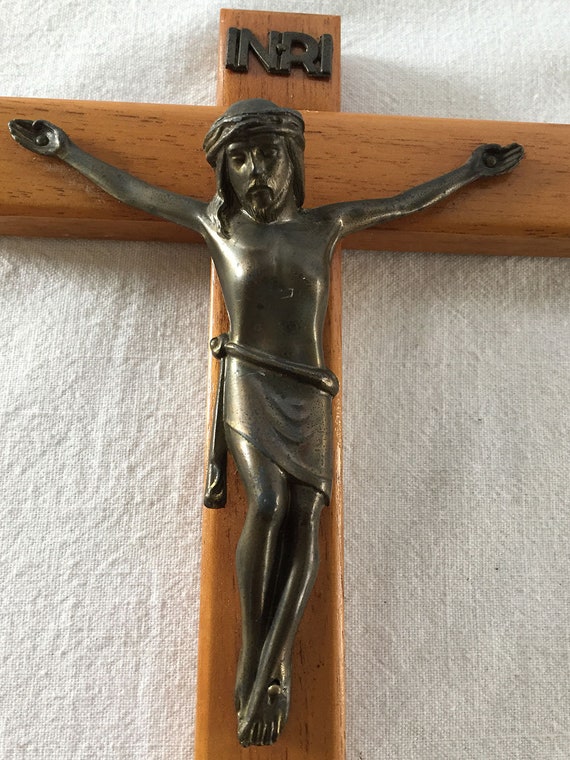 INRI　イエスキリスト　十字架　礼拝　アンティーク 1900年代アンティーク十字架イエス・キリストINRIスイスドイツ