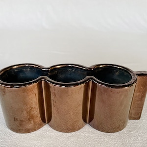 Bertoncello-era 70s ITALY ITALIAN POTTERY Vintage Antique Fat Lava Mid-Century Modern Glossy Dark Copper Glaze Ceramic Sculptural Geometric