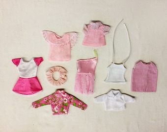 Lot Vintage 1970s/80s Genuine Superstar Barbie Ken Doll Mattel Clone Mod Fashion Clothes ALL NEED TLC European Pink Jackets Dress Blouses