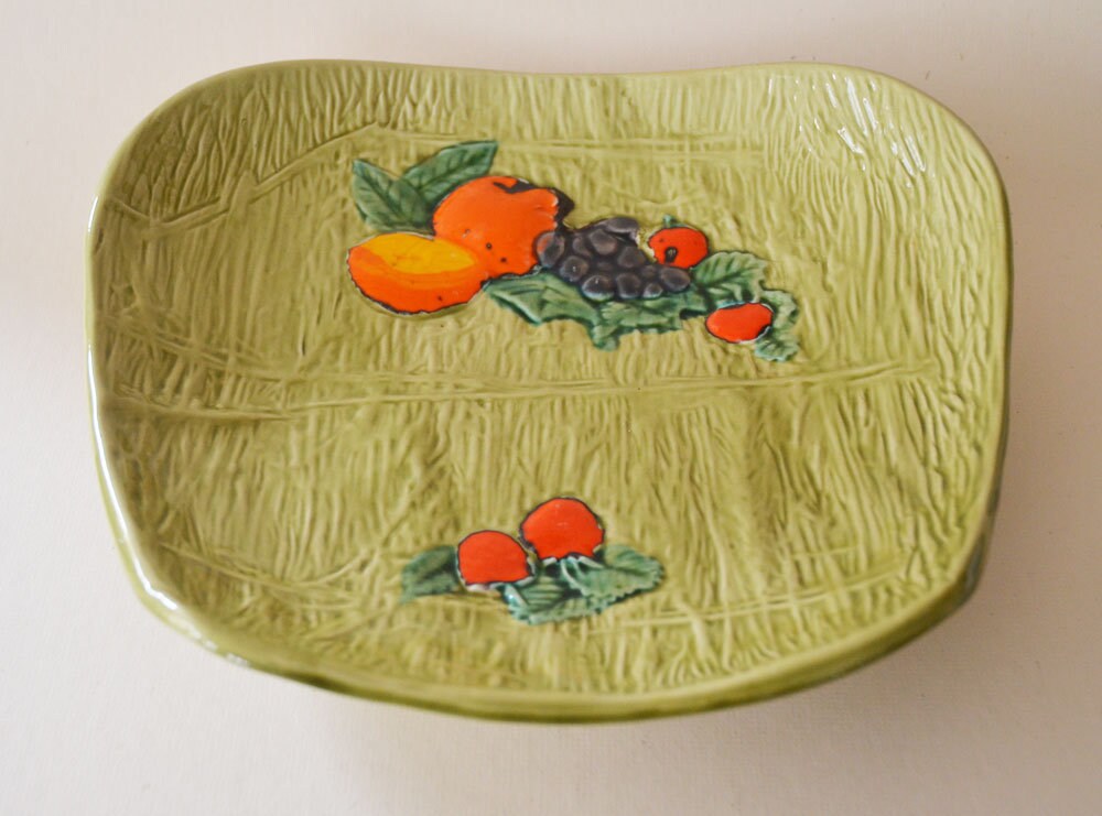 40S Vintage Mid-Century Modern French Trivet Ceramic Table Decor Kon Tiki Hawaiian Polynesia Don's Beachcomber Trader Vic's Mai Tai Bamboo